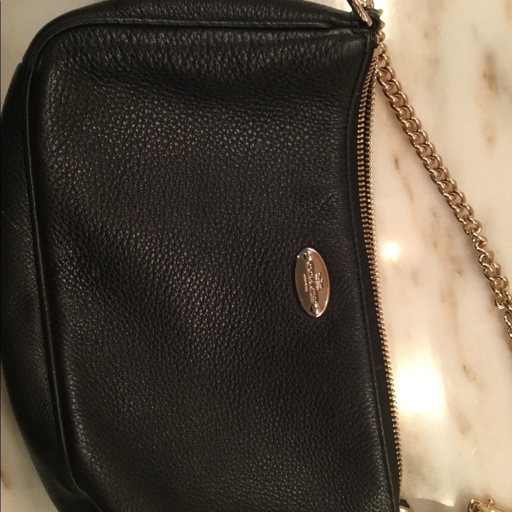 Coach black pebbled leather purse